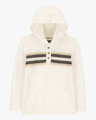 Product image 1 of Kid Long-Sleeve Striped Hooded Pullover - Cream