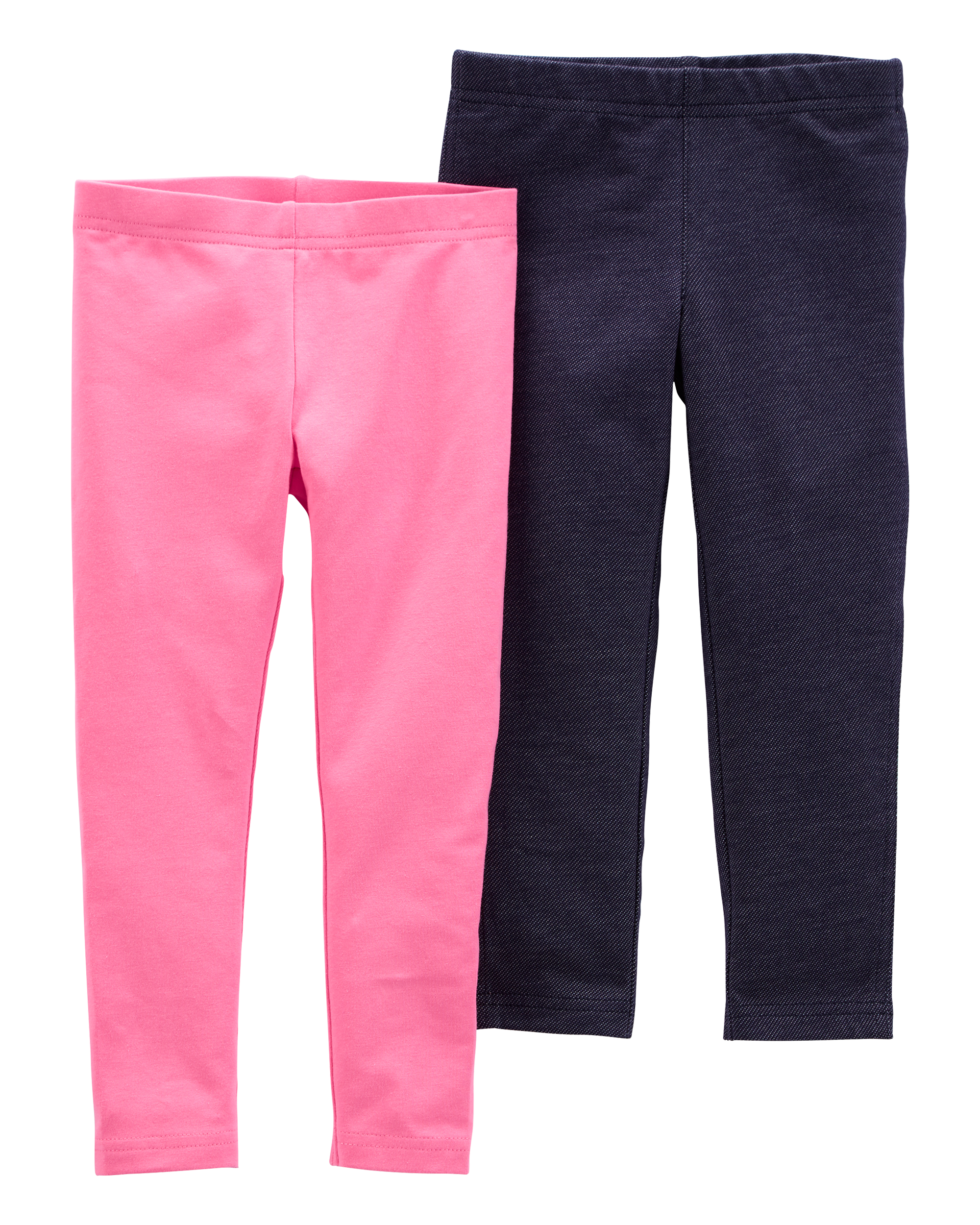 Baby 2-Pack Pink & Navy Cotton Stretch Leggings