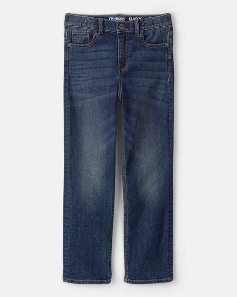 Boys Dark Wash Relaxed-Fit Classic Jeans