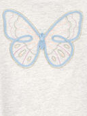 Heather - Kid Butterfly Jersey Long-Sleeve Boxy Fit Tee - Grey, Selected
