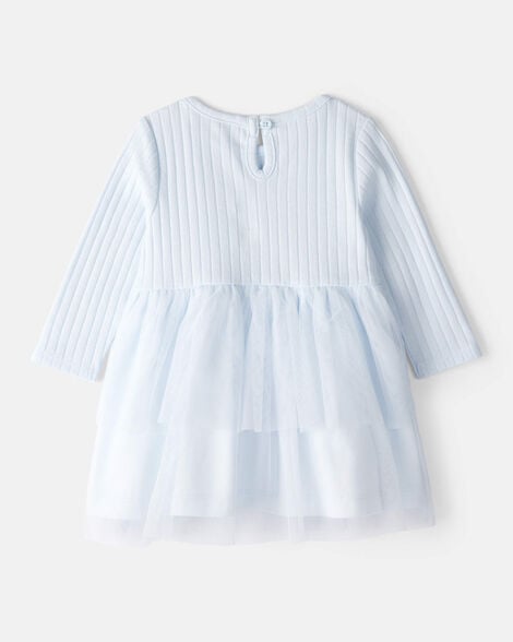 Product image 3 of Baby Girl Tulle Long-Sleeve Dress - Blue