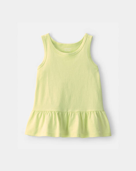 toddler girl peplum tank top - green