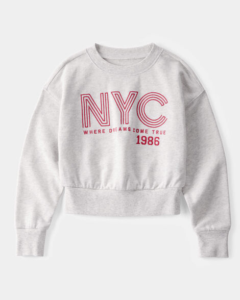 Kid Oversized New York City Graphic Sweatshirt - Grey