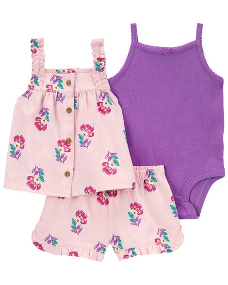  Product image 1 of Baby 3-Piece Floral Little Short Set
