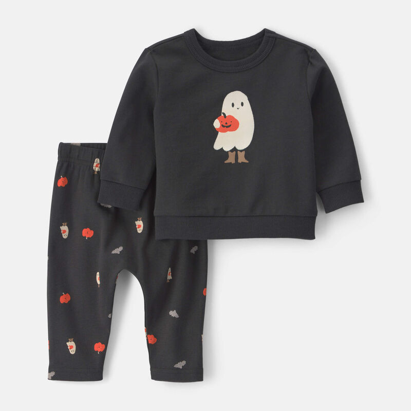Baby 2-Piece Halloween Long-Sleeve Top & Pant Set - Black