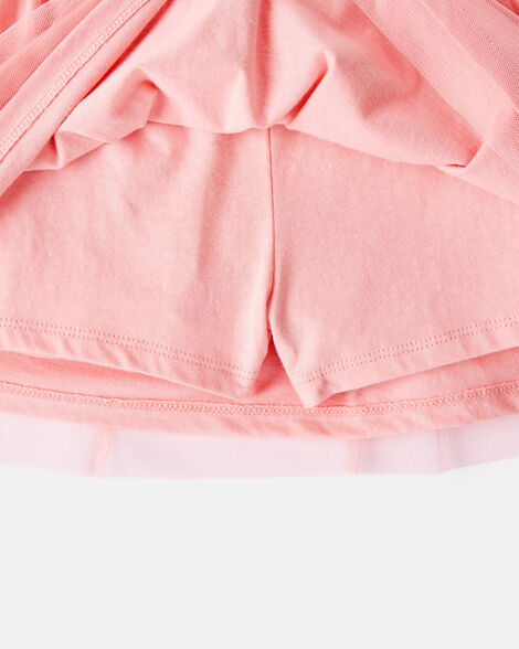 Toddler Girl Bow Long-Sleeve Top & Tulle Skirt Set - Pink