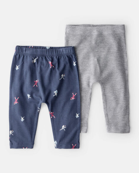 Product image 1 of Baby Boy 2-Piece Football PurelySoft Pull-On Pants - Navy/Grey