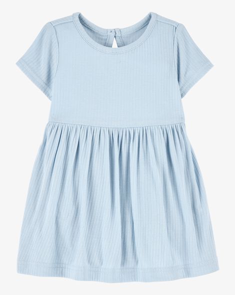 Product image 1 of Baby Girl Solid PurelySoft Bodysuit Dress -Blue