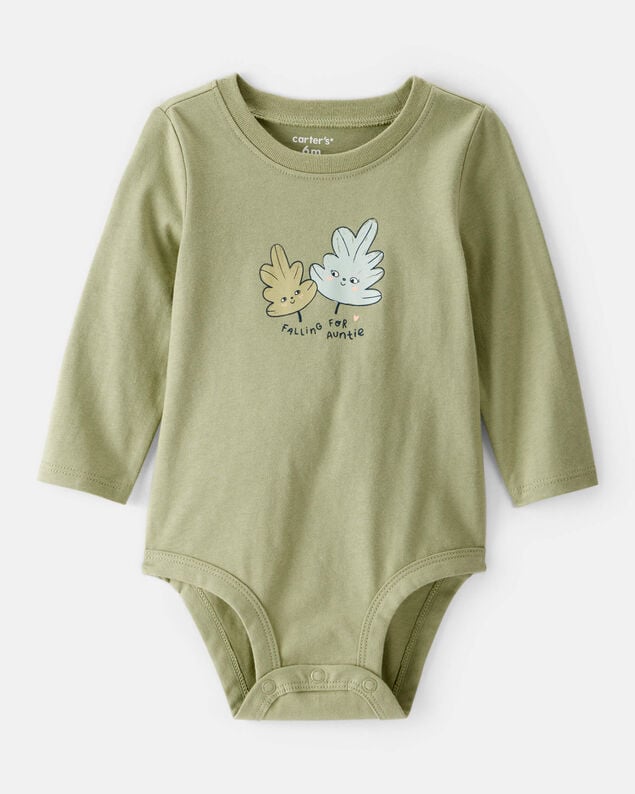 Baby Auntie's Bestie Short-Sleeve Bodysuit - Gray