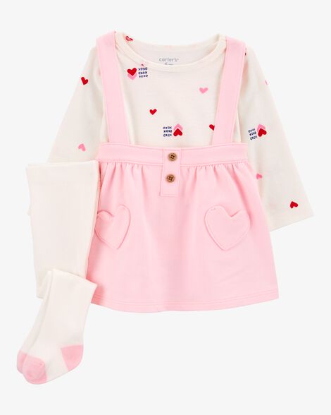  Product image 1 of Baby 3-Piece Heart Print Jumper Set