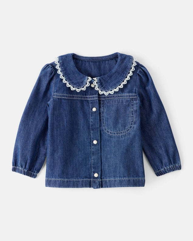 Product image 1 of Baby Girl Western Denim Long-Sleeve Top - Blue