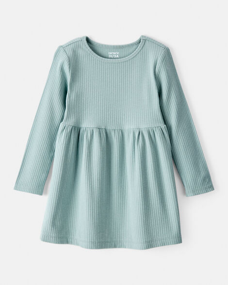 toddler girl long-sleeve dress - green