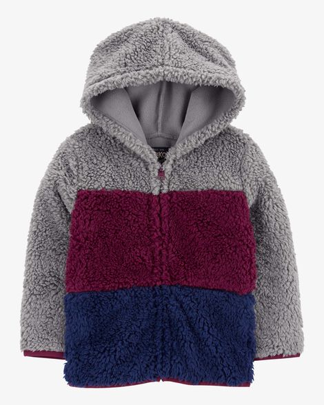  Product image 1 of Baby Colorblock Fleece Knit Jacket - Red