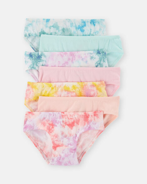 girls 7-pack print hipster underwear - pink/blue