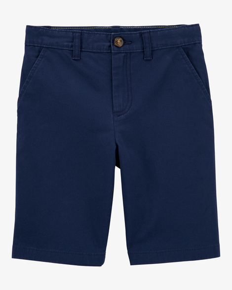 kid blue flat-front shorts