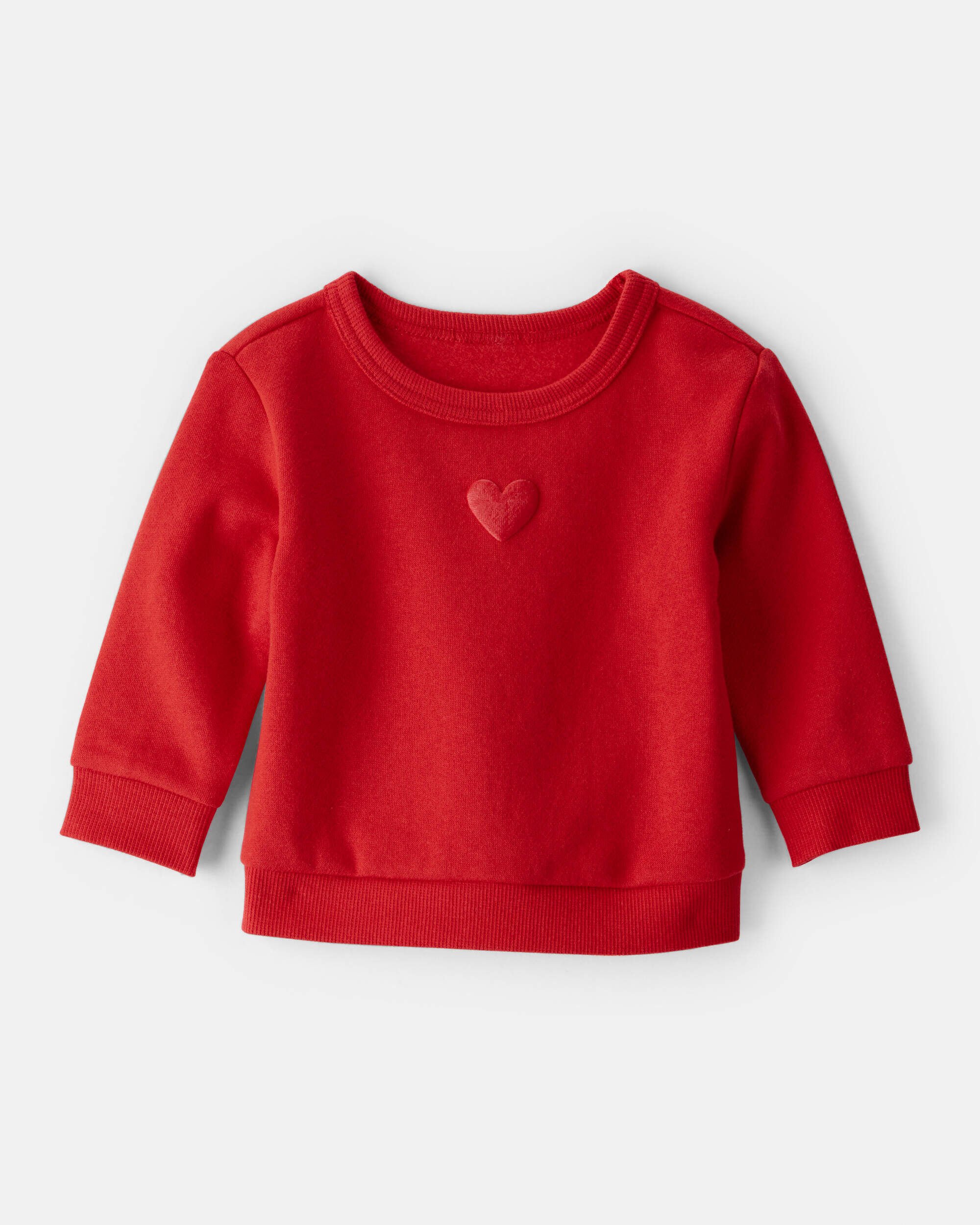Baby Girl Heart Fleece Sweatshirt - Red