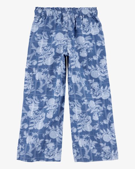 Product image 2 of Kid Floral Print Drawstring Pants - Blue