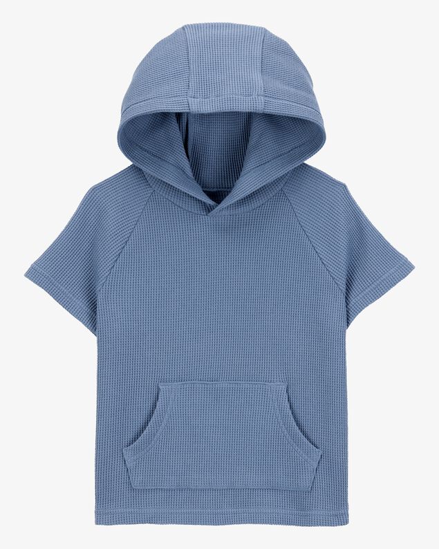 Product image 1 of Baby Waffle Knit Hooded Pullover - Blue