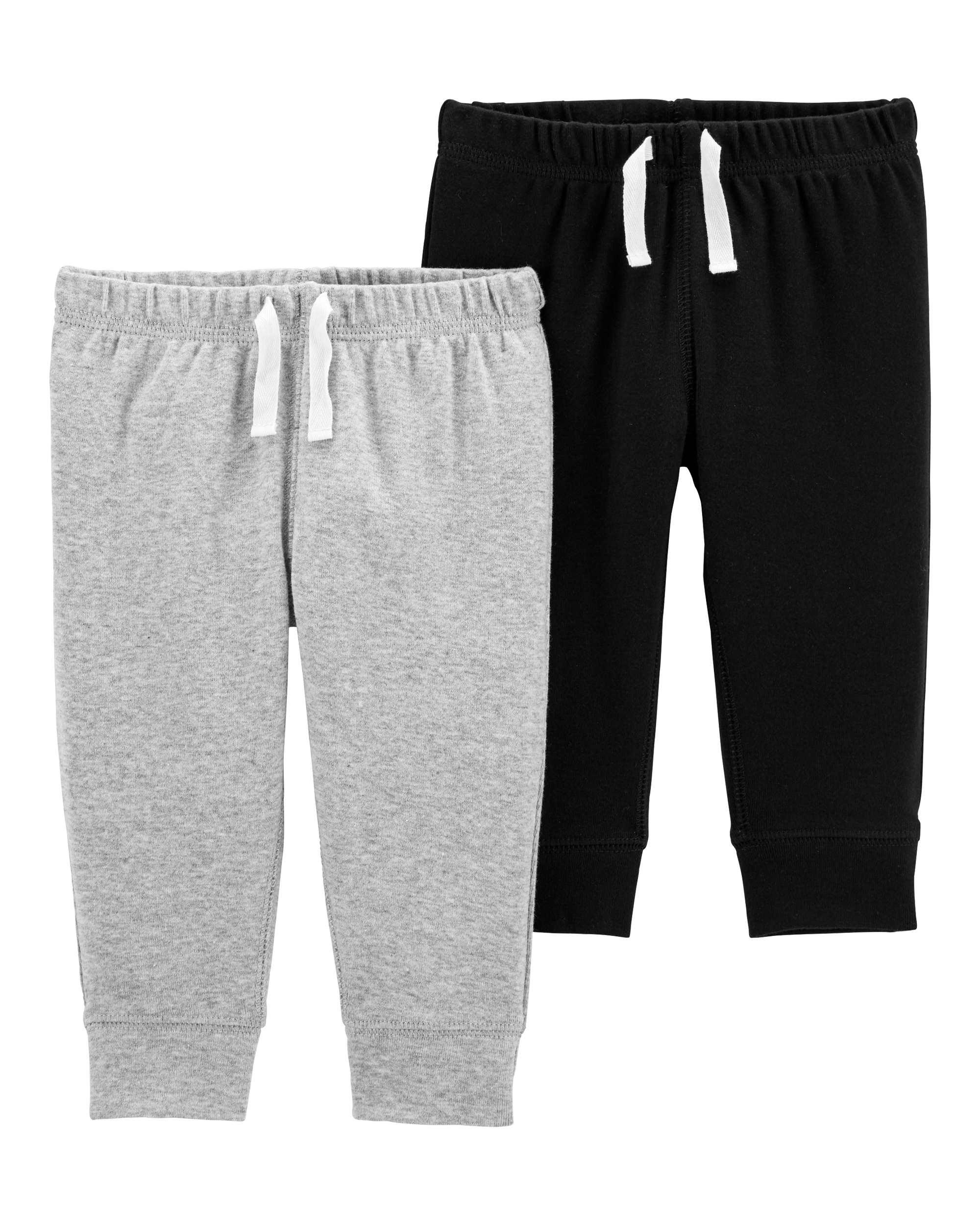 Baby Boy 2-Pack Cotton Pants - Grey/Black