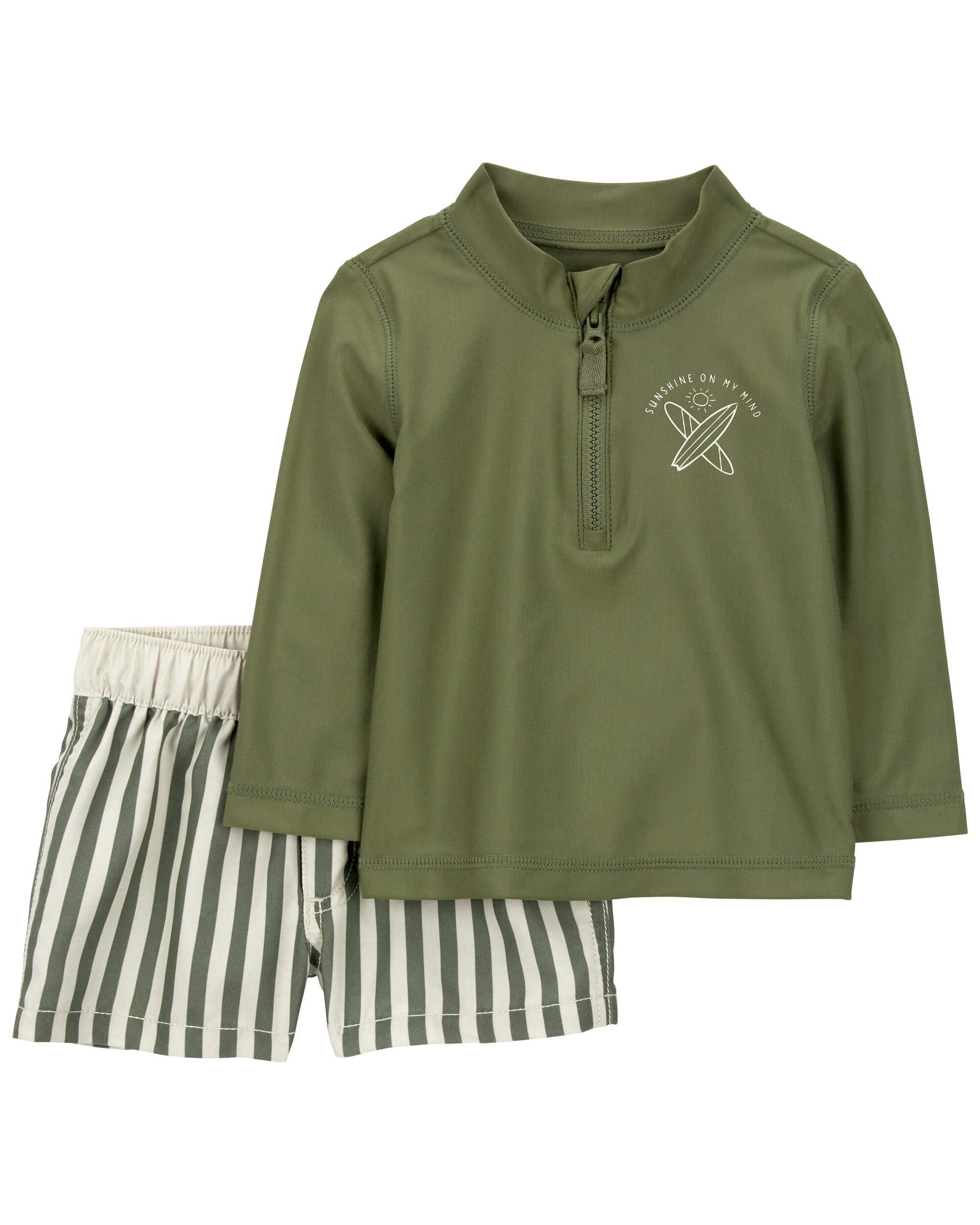 Baby 2 Piece Long Sleeve Rashguard Swim Trunks Set Carter s Carter s