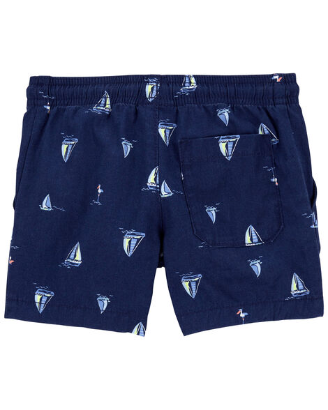  Product image 2 of Toddler Sailboat Pull-On Linen Shorts