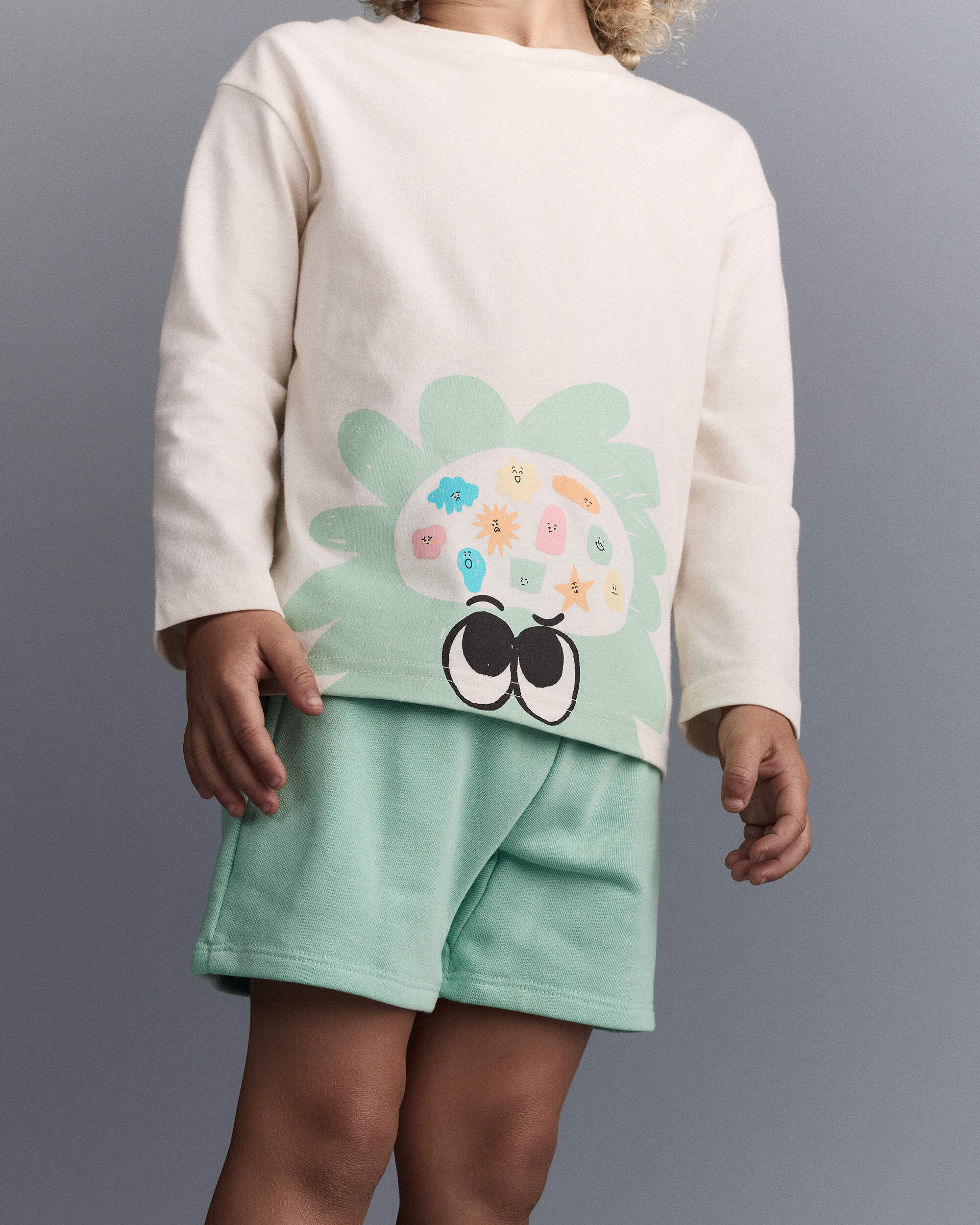 Otter Avenue Toddler Mind Character Long-Sleeve Relaxed Graphic Tee 12M Cream 10$