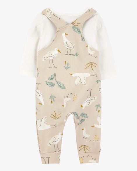  Product image 2 of Baby 2-Piece Bird Print Long-Sleeve Tee & Overall Set