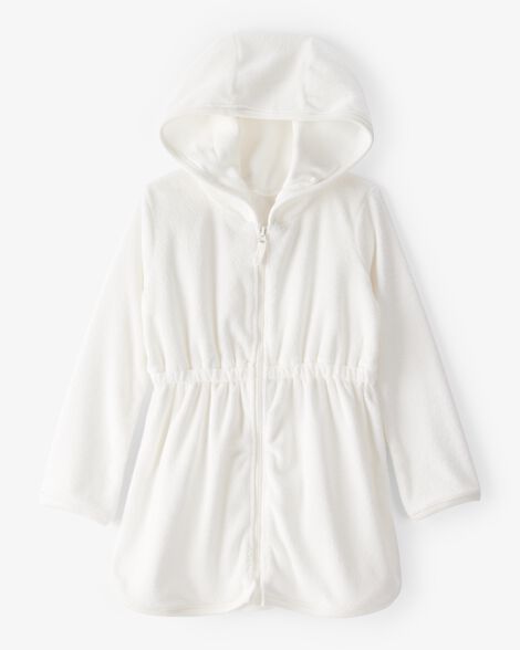  Product image 1 of Toddler Hooded Terry Cloth Swim Cover-Up Dress - White