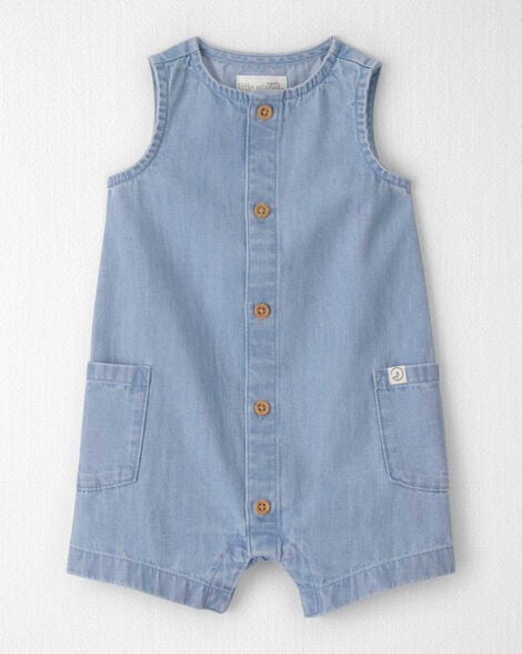 Baby Organic Cotton Chambray Romper