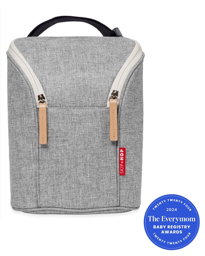 Skip Hop Grab & Go Double Bottle Bag - Gray Melange