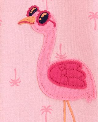 Product image 2 of Baby Flamingo Print Snug Fit Cotton Footie 1-Piece Pajamas - Pink