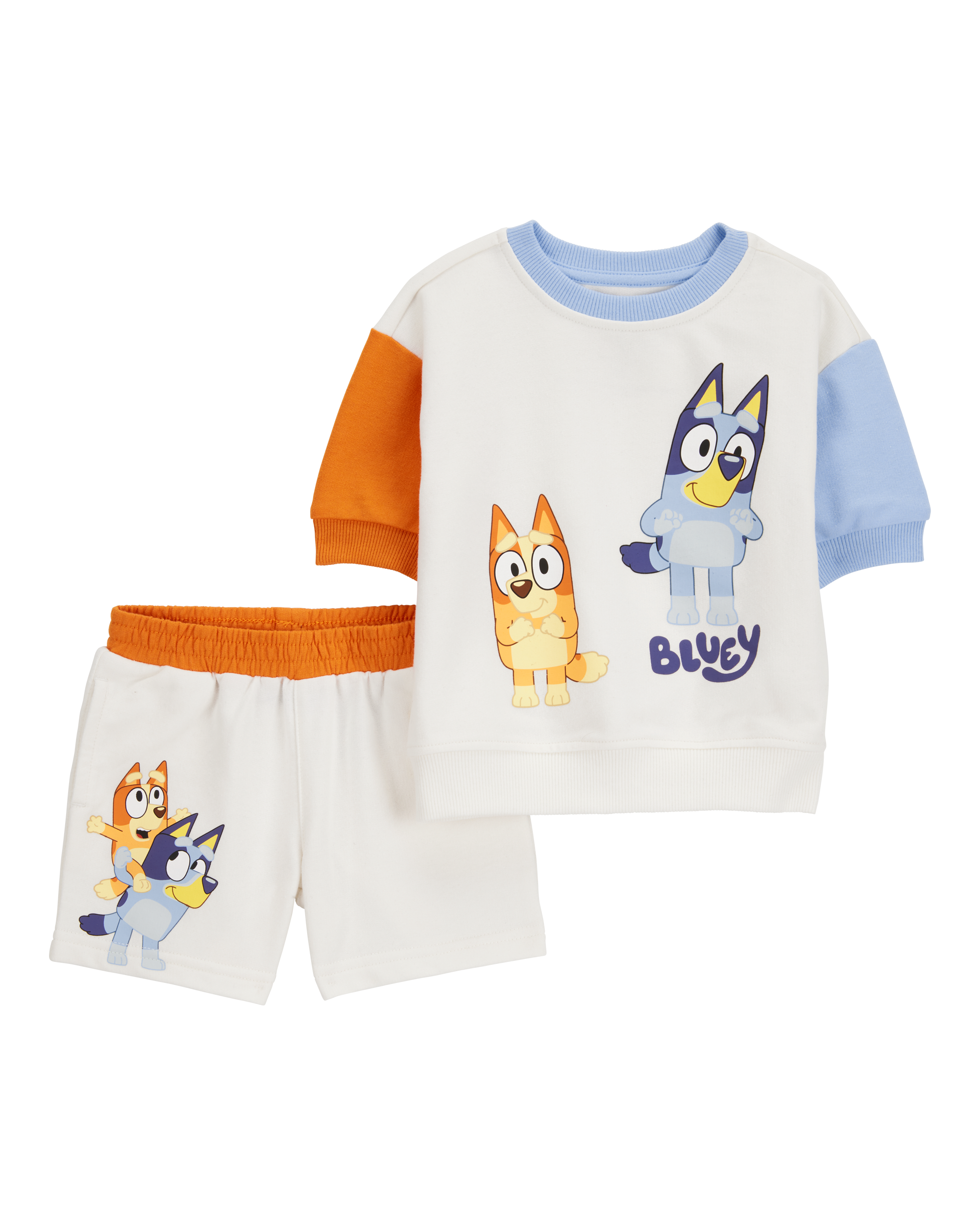 Baby Boy 2-Piece Bluey French Terry Outfit Set - Cream