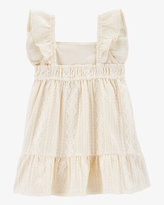 Product image 2 of Baby Tiered Flutter-Sleeve Crochet Dress - Ivory