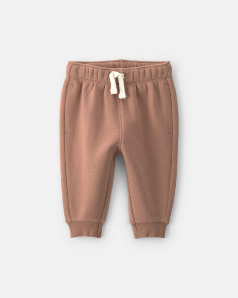 baby boy fleece pants - brown