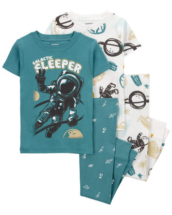 Toddler 4-Piece Astronaut 100% Snug Fit Cotton Pajamas