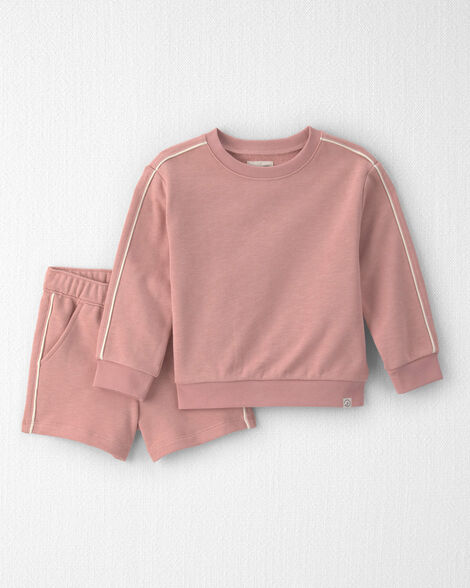 Toddler Girl 2-Piece Organic Cotton French Terry Pullover & Short Set