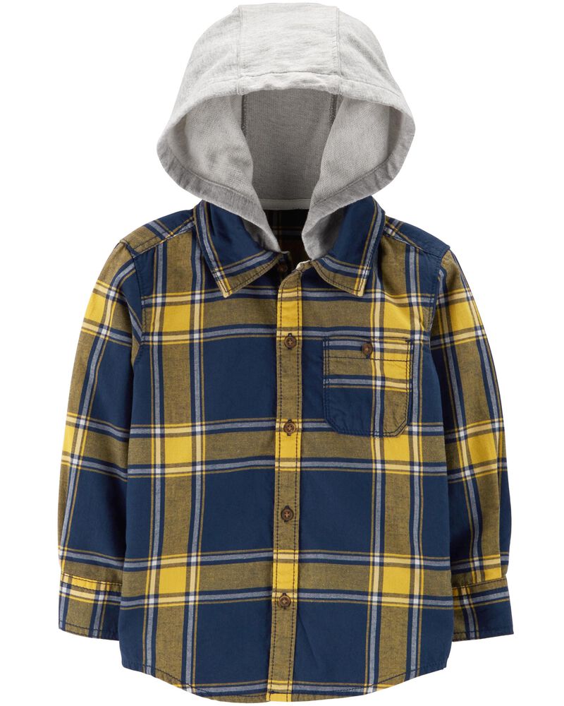 Plaid Flannel Hooded Button Front Shirt Carters Com