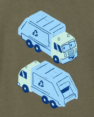 Product image 2 of Toddler Recycling Truck Graphic Tee - Olive