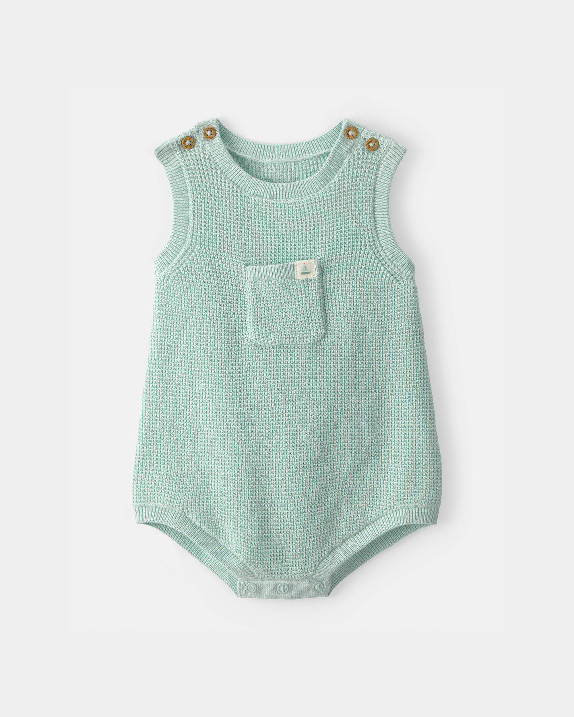 Carters baby crochet bubble romper 12M Green 20$