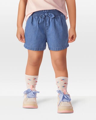 Product image 2 of Toddler Chambray Pull-On Shorts - Blue