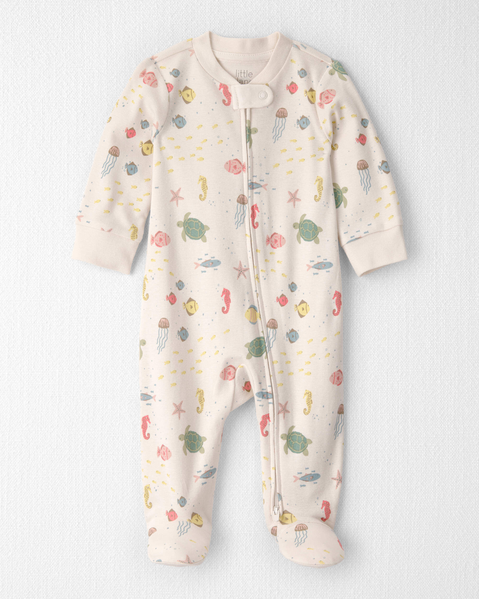 Little Planet Baby Organic Cotton Sleep & Play Pajamas in Under the Sea 6M Under the Sea