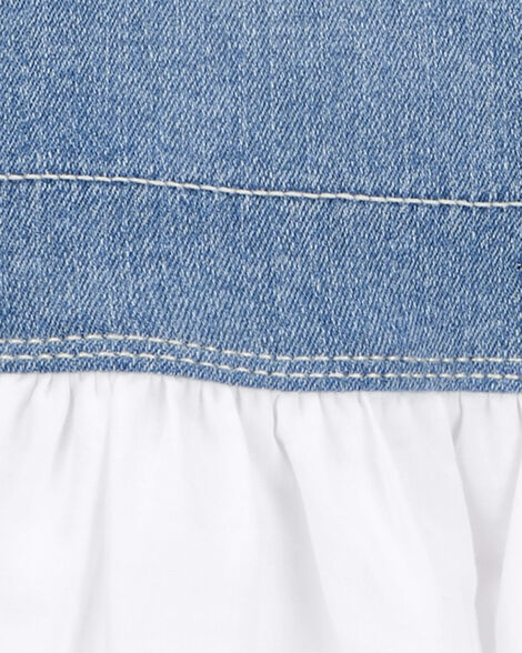  Product image 3 of Toddler Stretch Denim Eyelet Jumper Dress