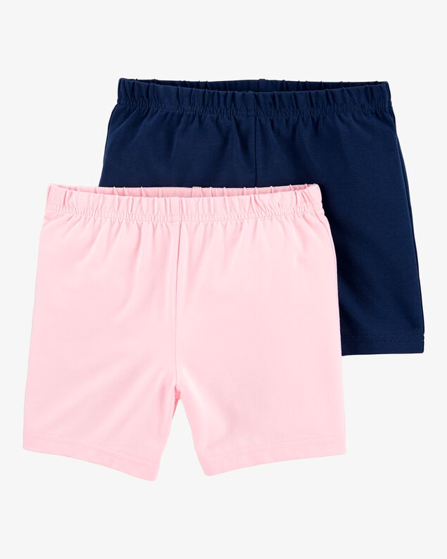 Product image 1 of Kid 2-Pack Navy/Pink Bike Shorts