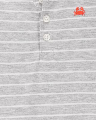 Product image 2 of Baby 2-Piece Striped Bodysuit & Pull-On Short Set - Grey/Orange