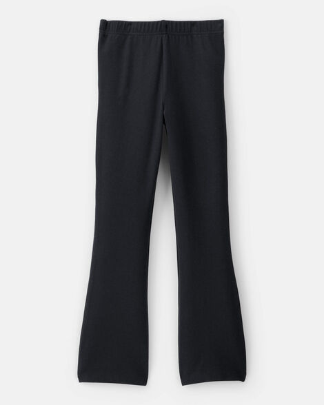  Product image 2 of Kid Solid Cotton Flare Stretch Leggings - Black