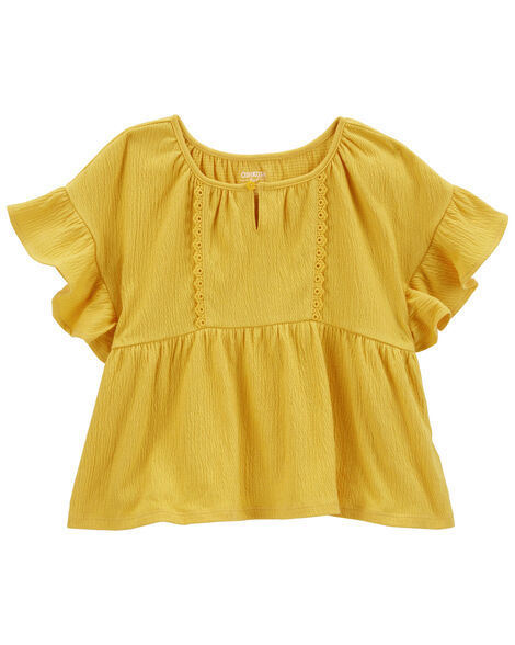 Product image 1 of Kid Crinkle Jersey Flutter Crochet Top