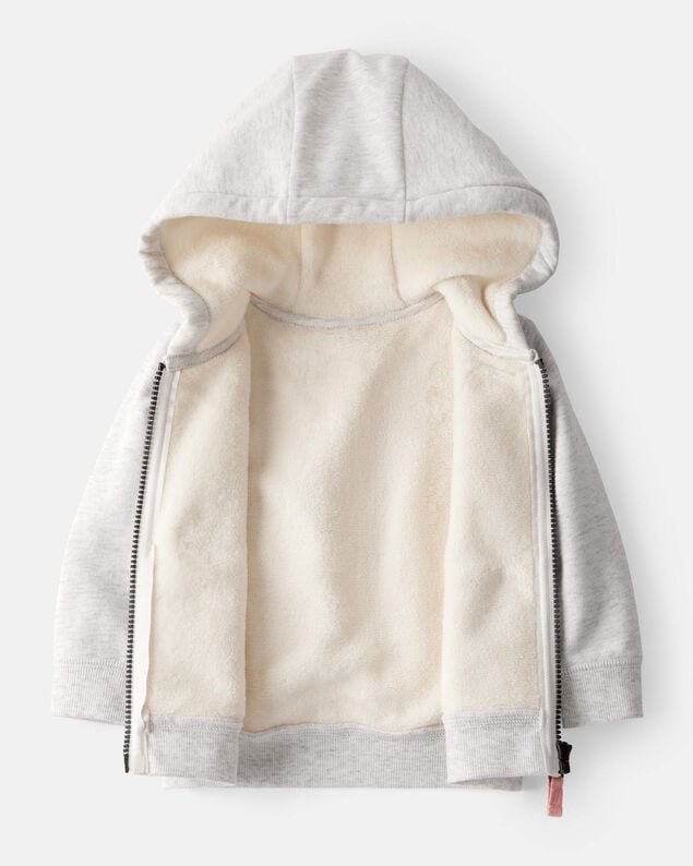 Product image 2 of Baby Girl DayDream Fleece Long-Sleeve Hooded Zip-Up Jacket - Grey