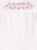 White - Baby Flutter-Sleeves Floral Top - White, Selected