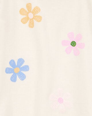 Product image 2 of Toddler Flower Short-Sleeve Graphic Tee - Cream