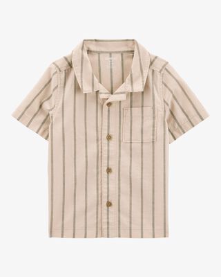 Product image 1 of Baby Striped Button-Down Shirt - Khaki
